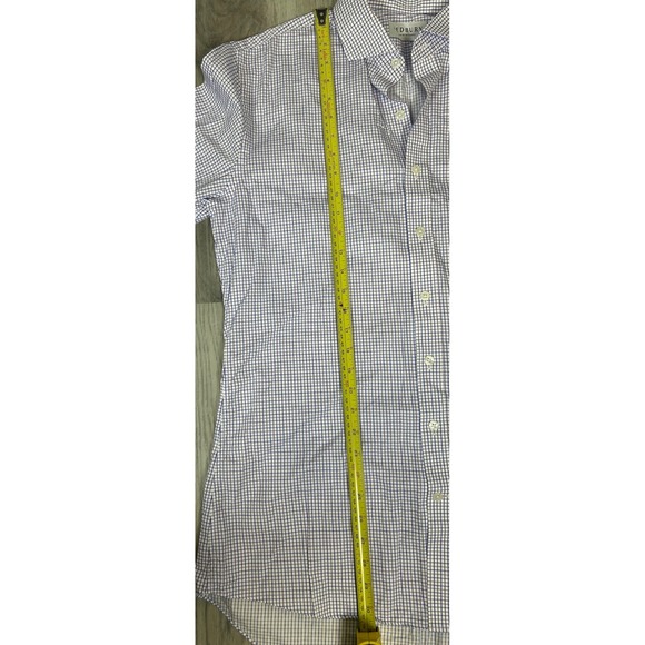 Ledbury Mens Dress Shirt Gingham Check Pattern Blue White Long Sleeve Button - Picture 9 of 11